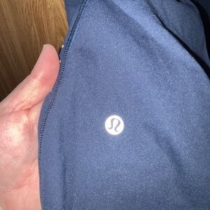 lululemon athletica Navy Blue Leggings with Reflective Logo